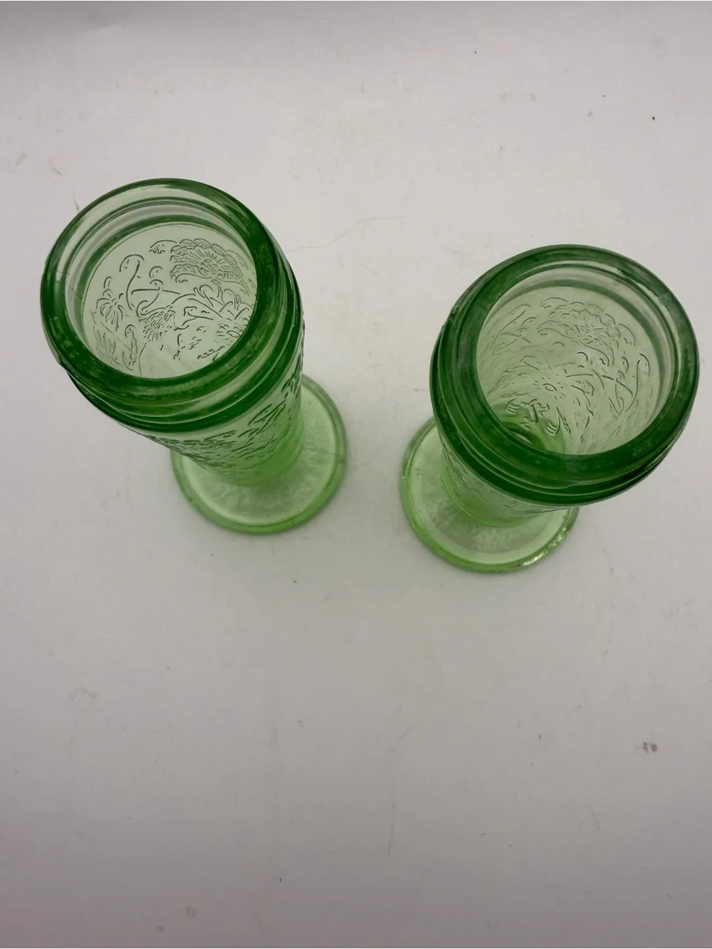 VTG 30's Hazel -Atlas uranium/depression, glass salt and pepper shaker.